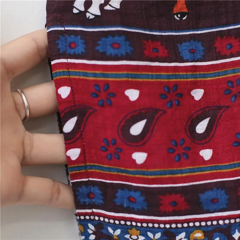African Printed V-neck Midi Dress