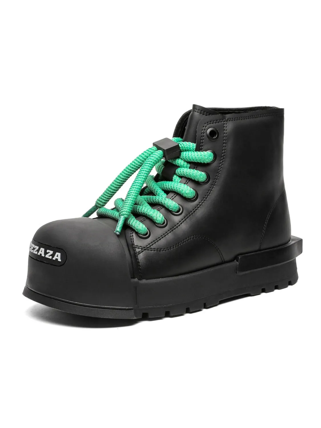 Big Toe Leather Patchwork High Top Shoes