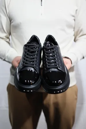 Brabion Dante Patent Leather Black Shoes