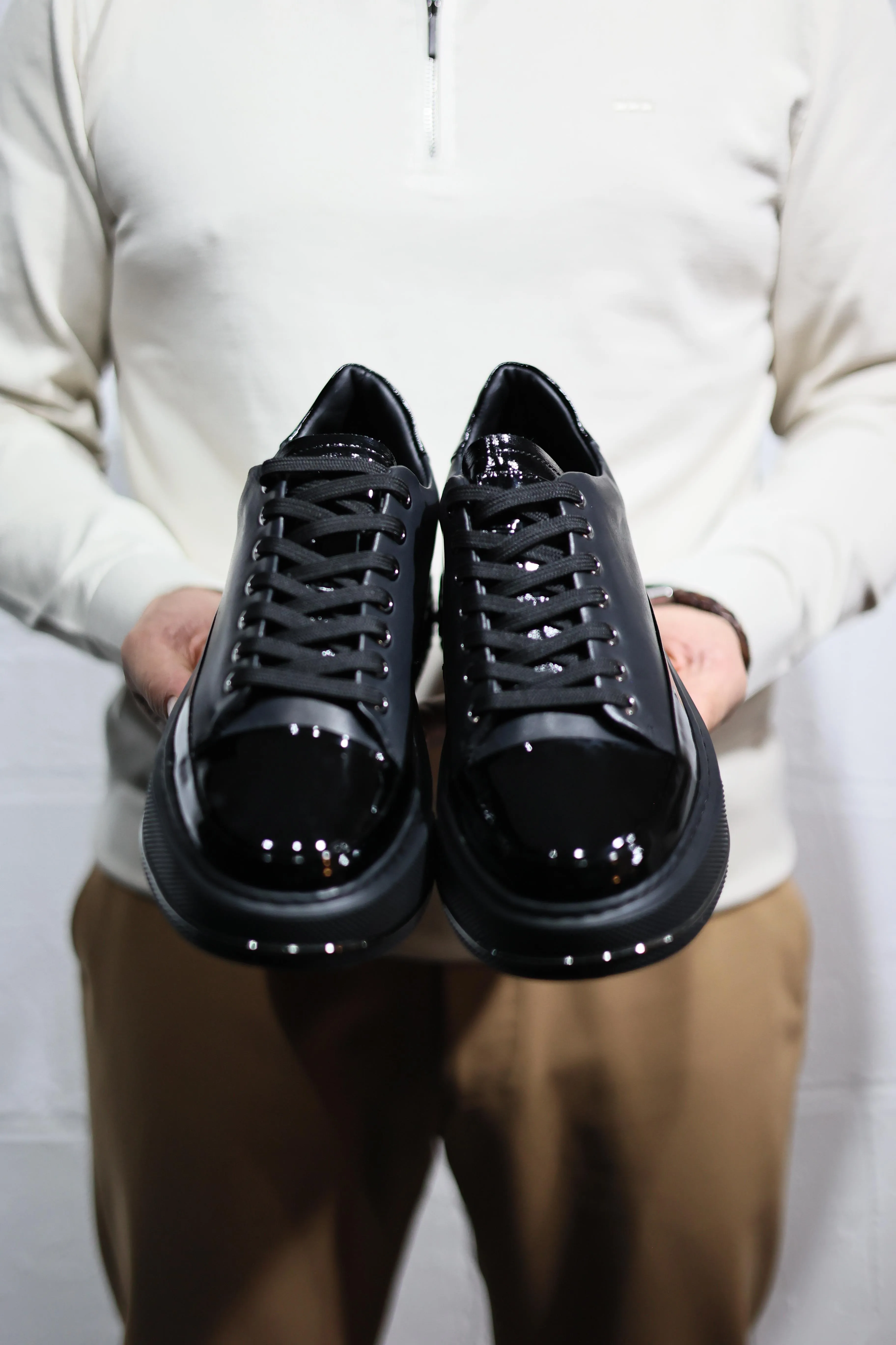 Brabion Dante Patent Leather Black Shoes