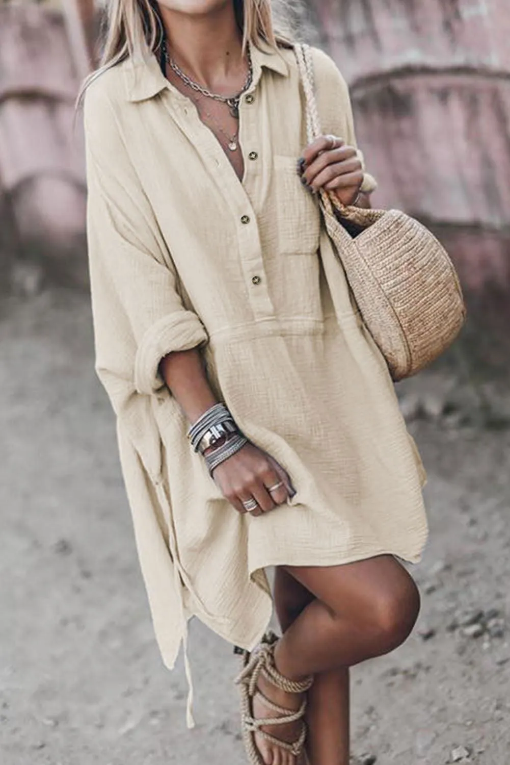 Drawstring Organic Minidress