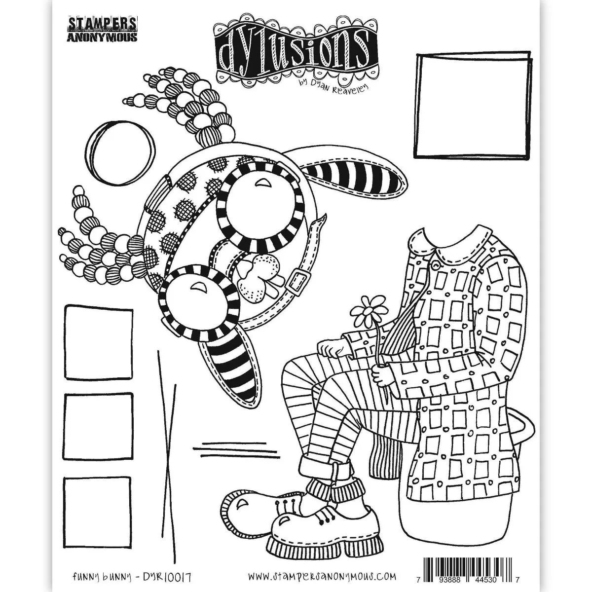 Dylusions by Dyan Reaveley - Cling Stamps - Funny Bunny