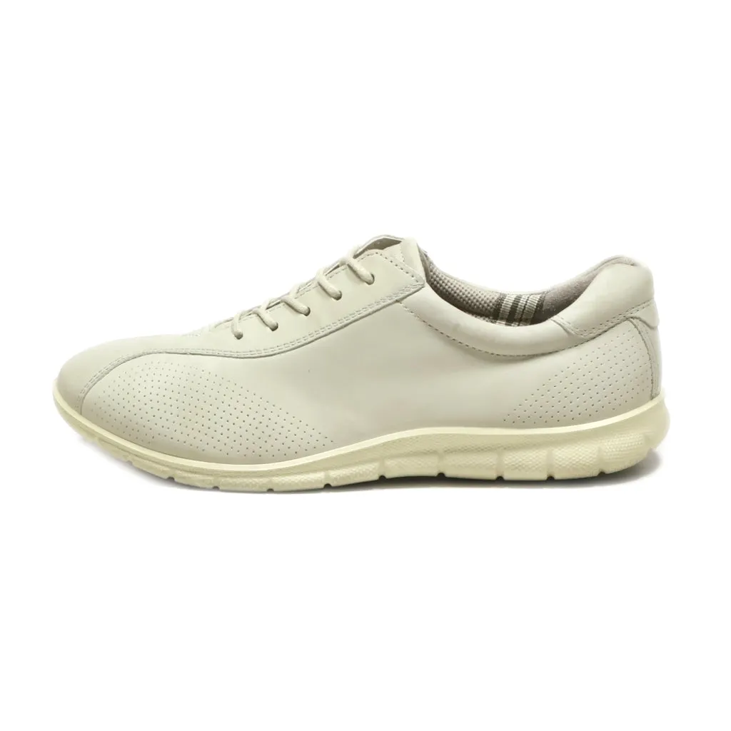 Ecco Lace Ups Leather Beige Colour For Women