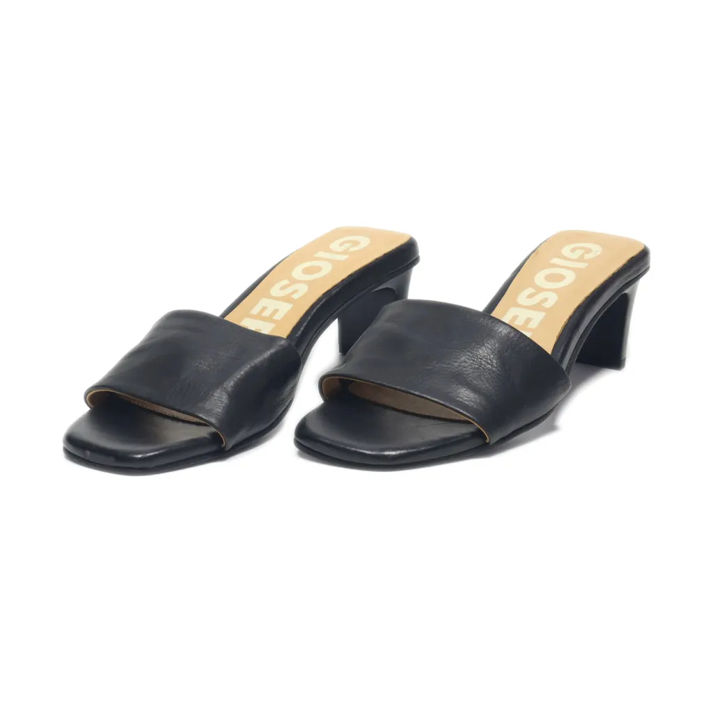 Gioseppo Peep Toe Leather Black Colour For Women