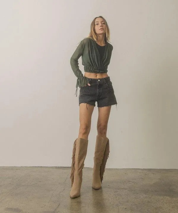 Hailey Going West Knee High Fringe Boots