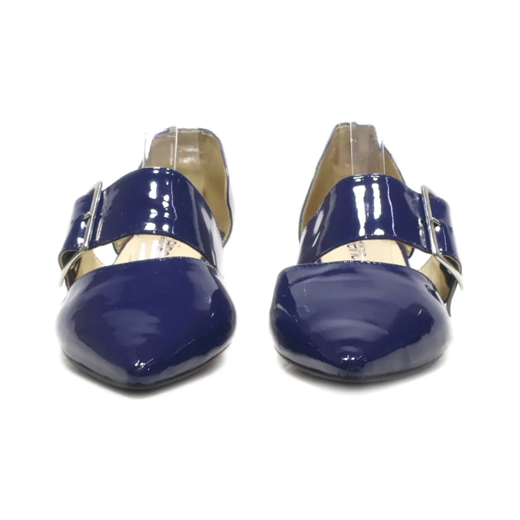 Heine Flat Shoes Leather Blue Colour For Women