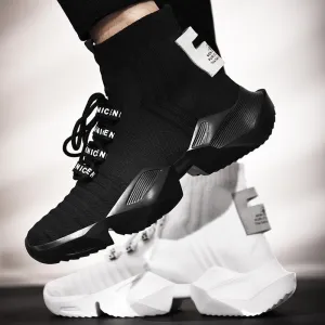 Hnzxzm Men's Retro Sock Sneakers 47 High Top Chunky Men Shoes Breathable Men Thick Bottom Casual Shoes  Zapatos De Hombre