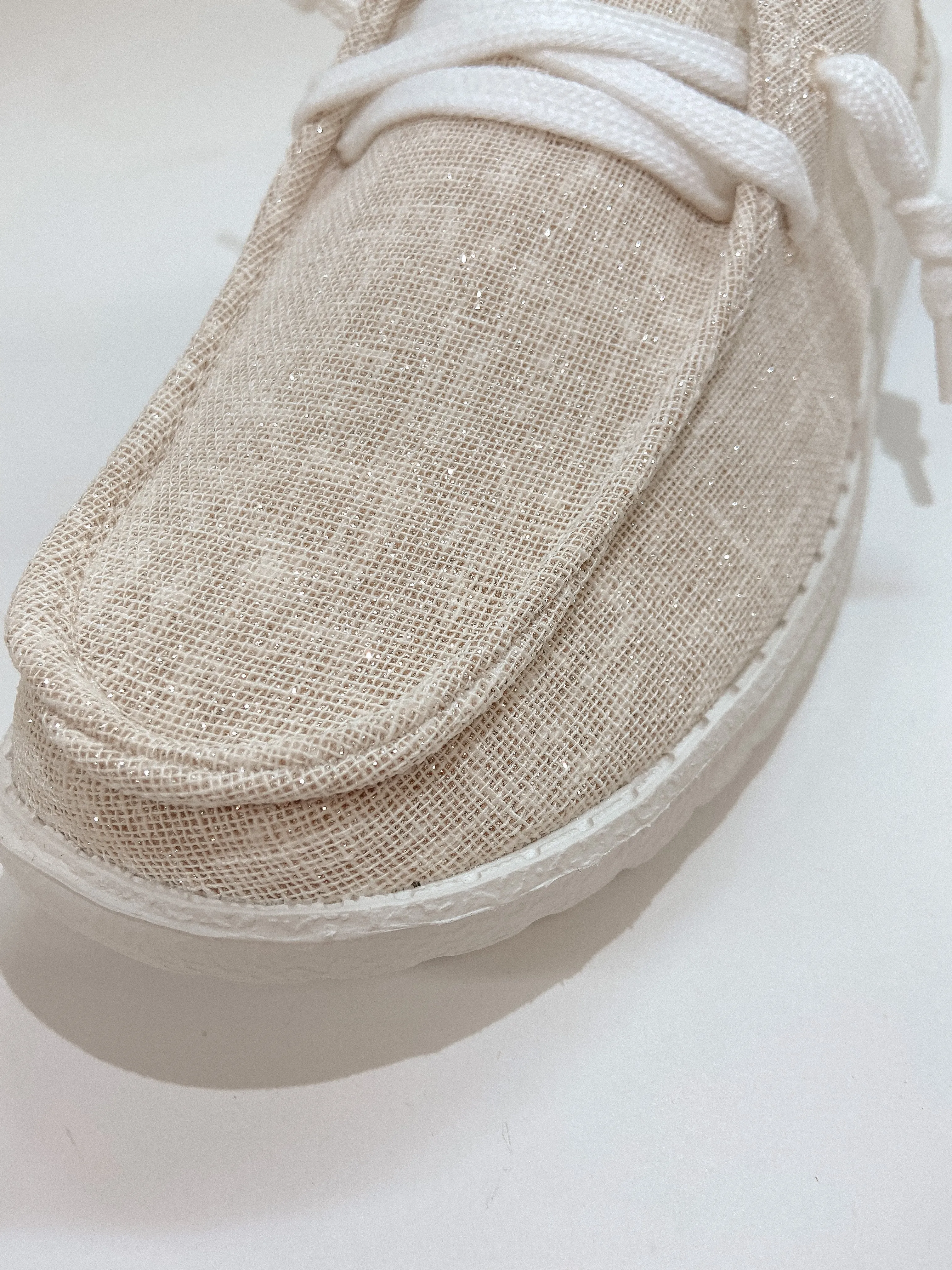 Last Chance Size 6 | Very G | Have To Run Solid Slip On Loafers with Laces in Natural Shine