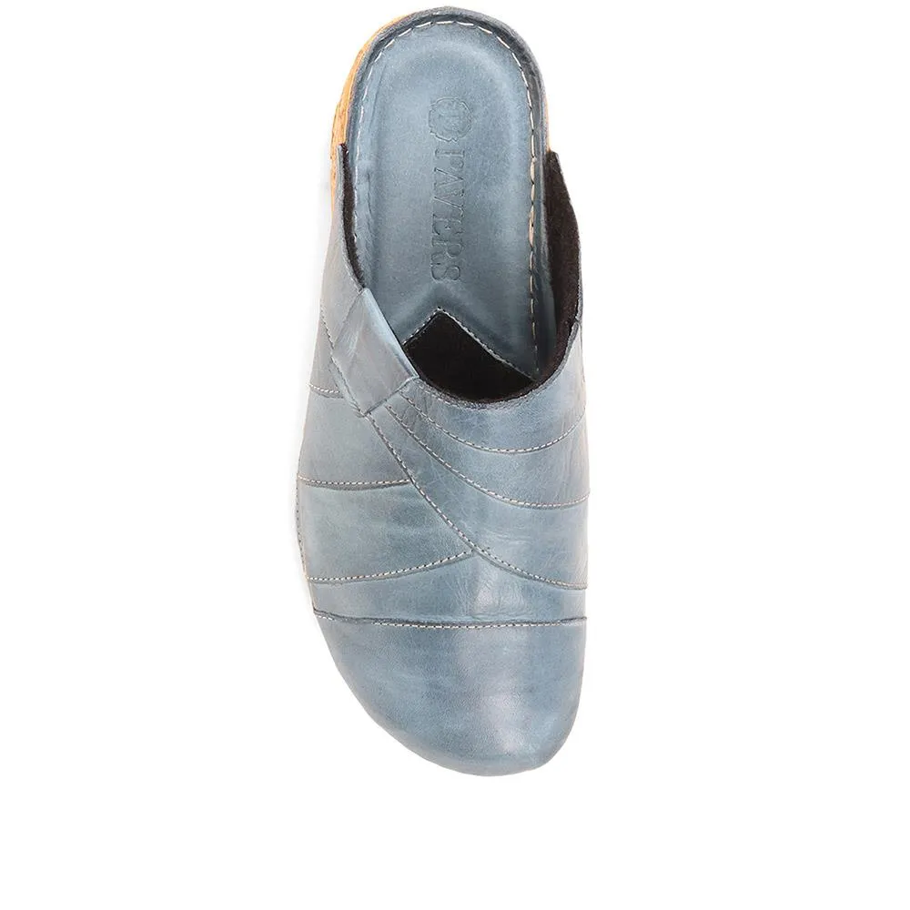 Leather Wedge Heel Clogs - KARY33003 / 319 618