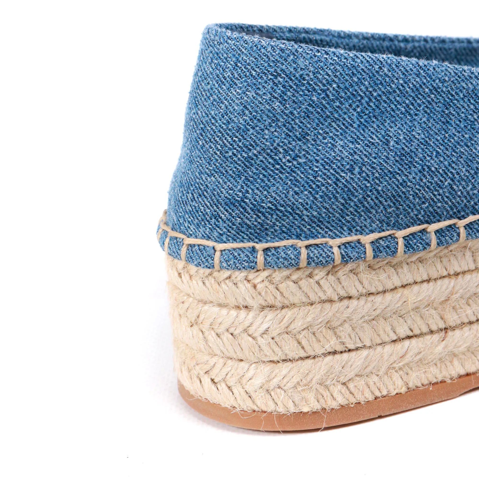 MIU MIU - Espadrilles compensées Miu Miu en denim et strass (T37,5)