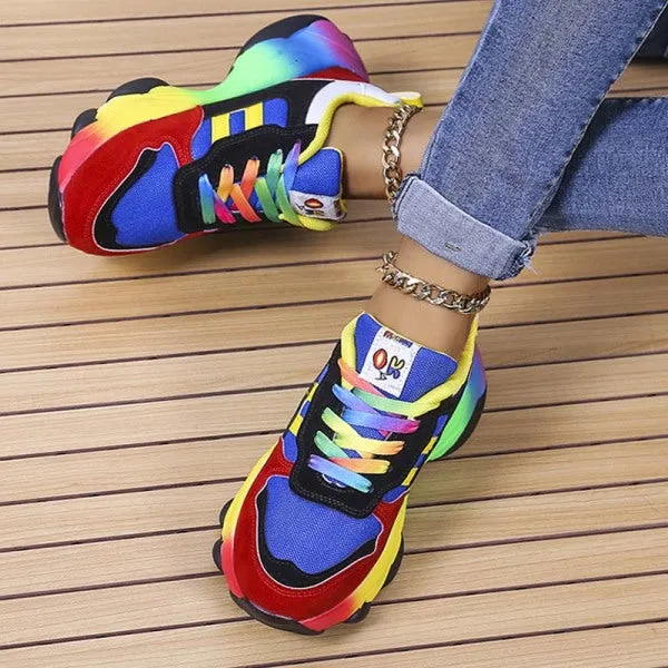 Purpdrank - Green Casual Sportswear Daily Patchwork Round Out Door Shoes