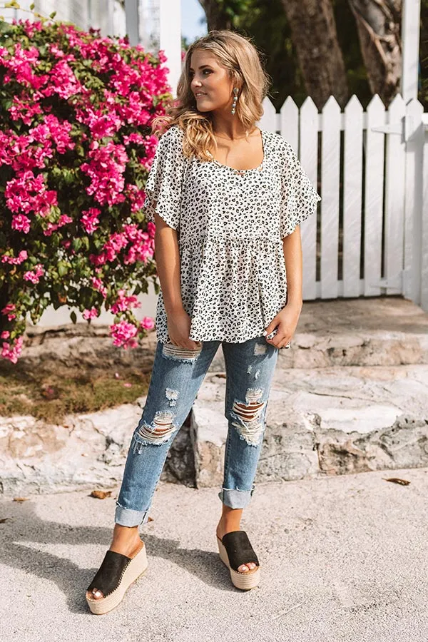 Secret Spot Leopard Babydoll Top